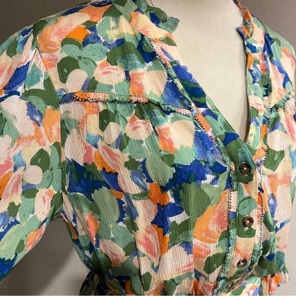 V-neck long sleeve dress with belt size small - Picture 3 of 15